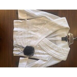 Cachet White Crossover blouse Size 12 formal